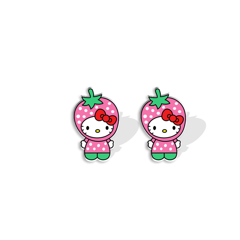 Alloy cartoon cute apple strawberry earrings (Minimo de compra 5) MIC-XiangL073