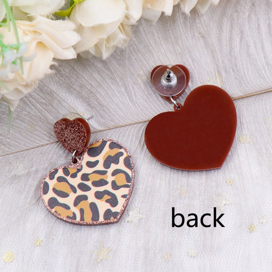 Acrylic love leopard earrings Minimo de compra 5 MIC-XiaoY011