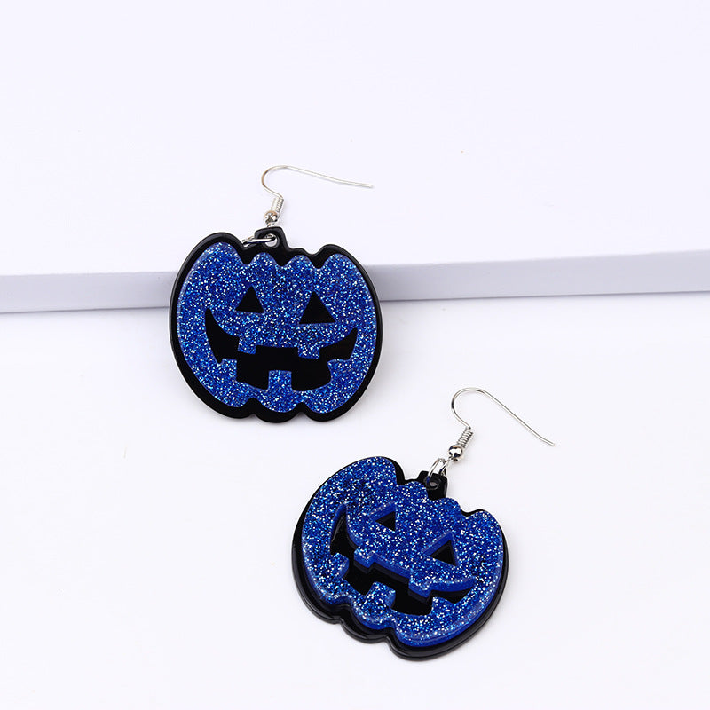 Acrylic Halloween Pumpkin Splice earrings (Minimo de Compra 2) MYA-DuA037