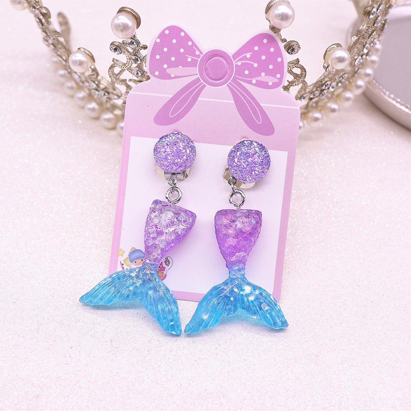 Resin fish tail long ear clip (Mimimo de compra 2) MYA-MuM012