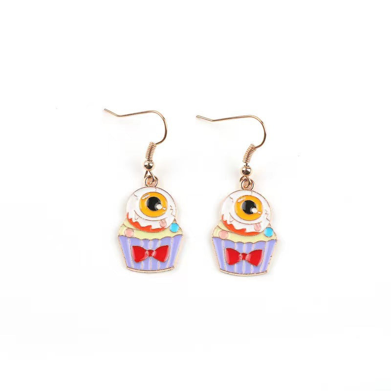 Alloy Halloween pumpkin skull earrings (Minimo de compra 2) MIC-MingX013