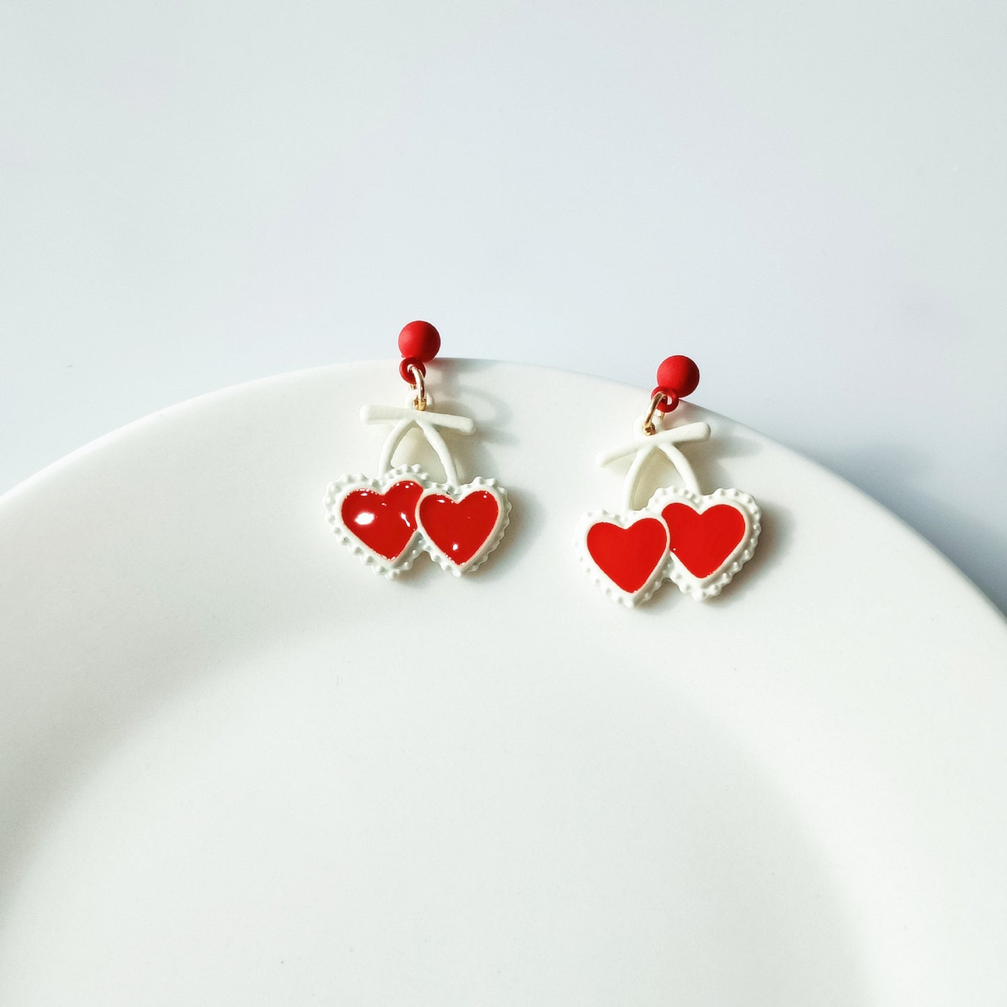 Alloy Cherry Heart Ear Clip (Minimo de Compra 2) MIC-KaiT015