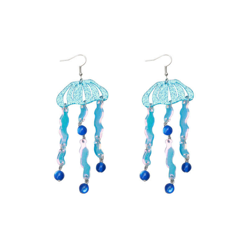 Acrylic Jellyfish Earrings （Minimo de compra 2） MIC-OuG020