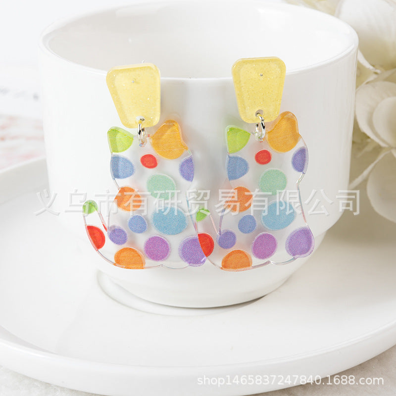 Acrylic Embossed Print Earrings (Minimo de Compra 2) MIC-YouY011