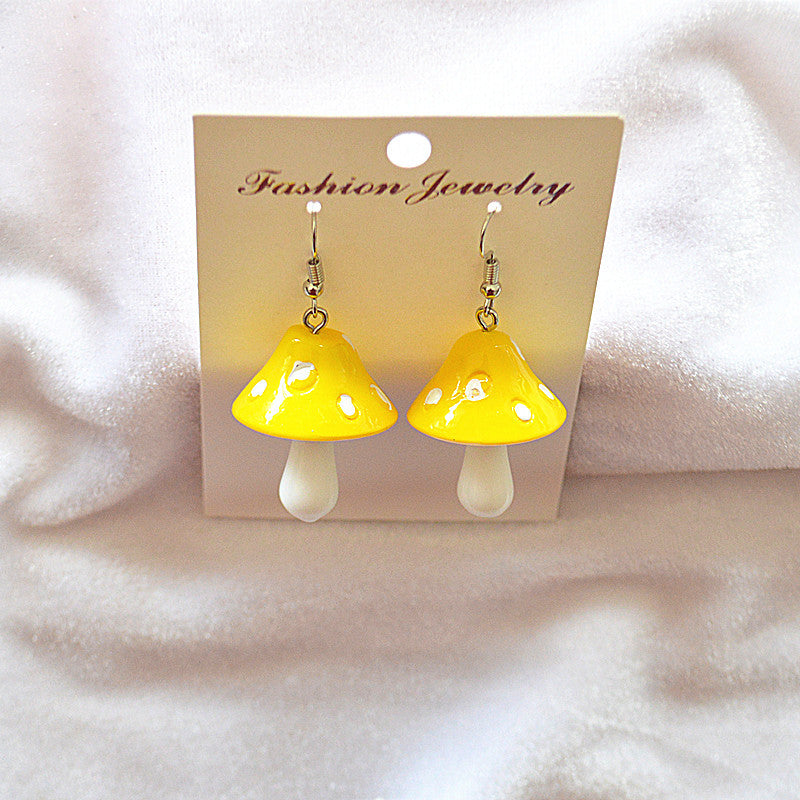 Resin Wave Dot Mushroom Earrings (Minimo de Compra 2) MIC-XieN043