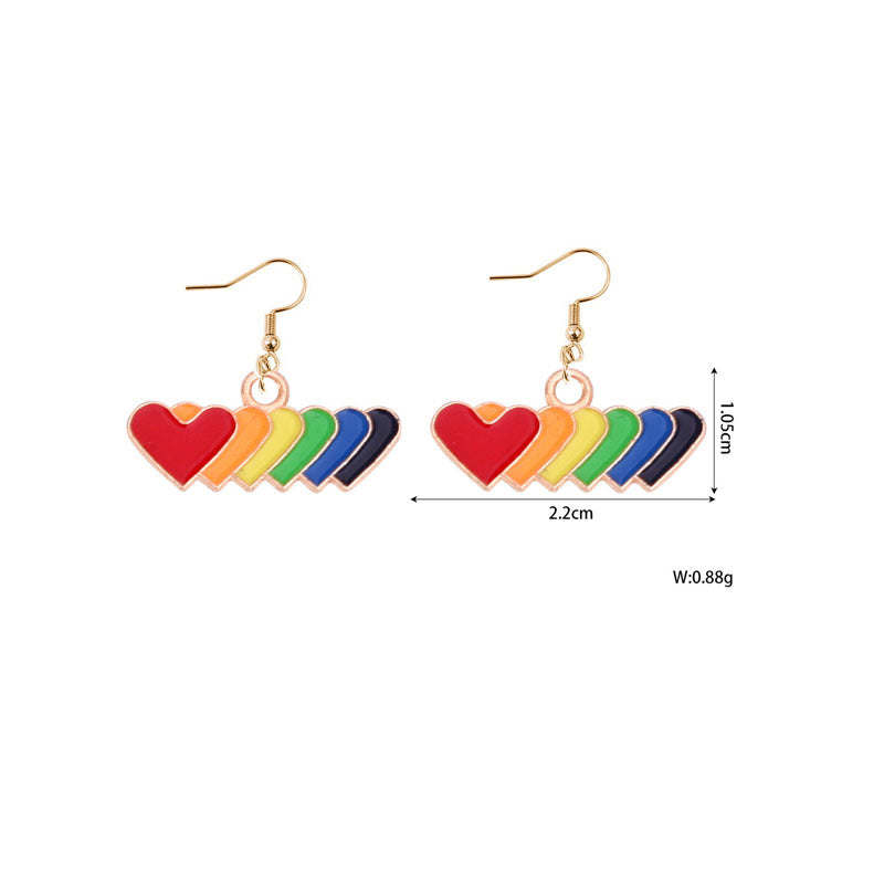 Alloy Rainbow Oil Dropping Earrings MIC-YiY004