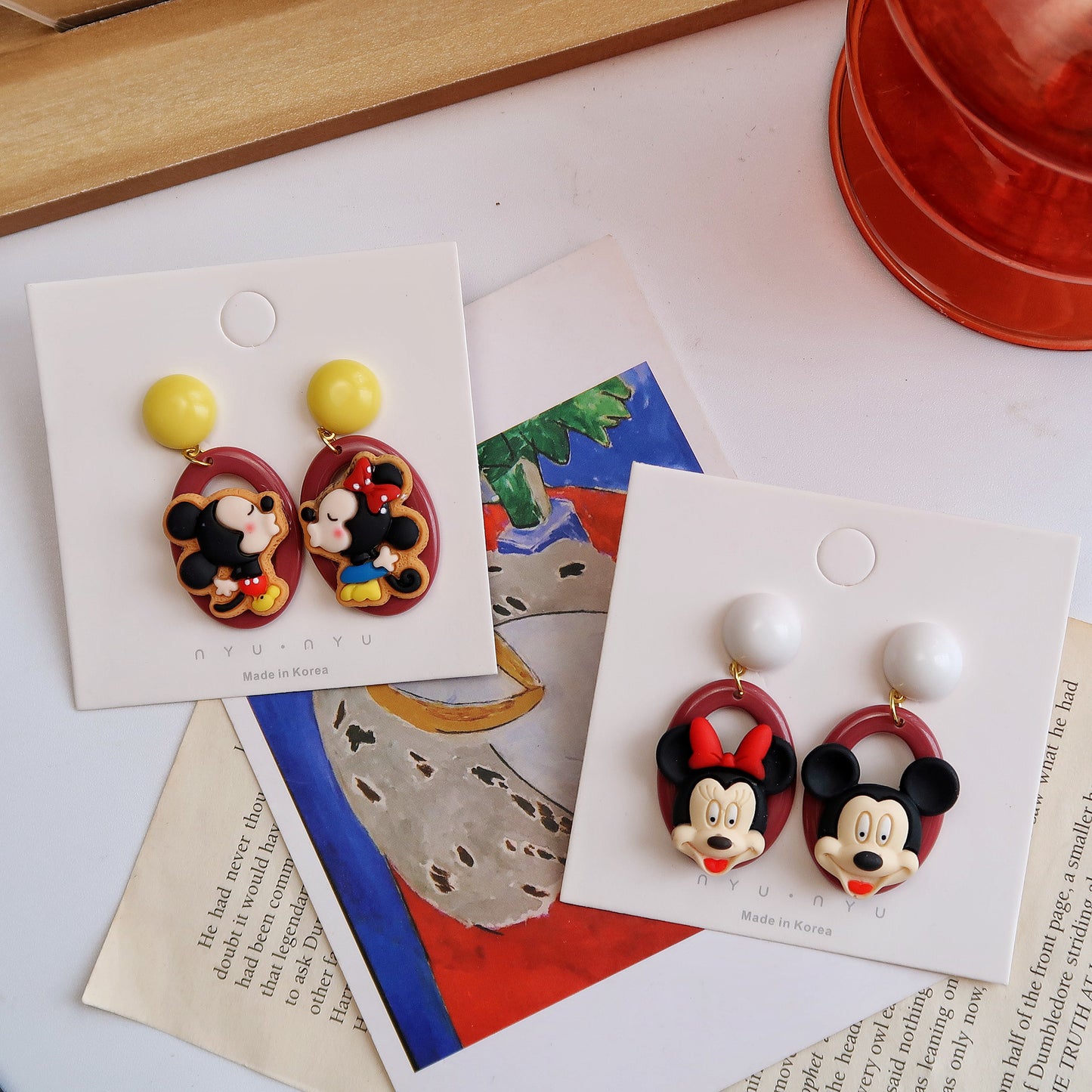 Resin cartoon retro personalized earrings MIC-XME004