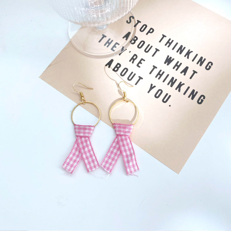 Alloy New Pink Tassel Earrings MIC-LvG008