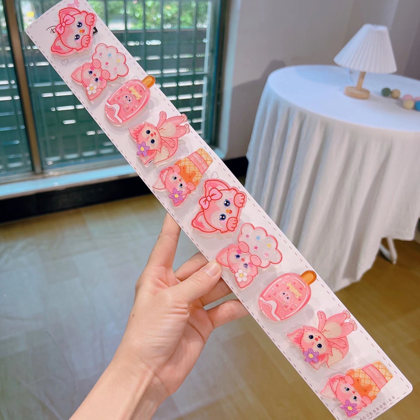 Acrylic cartoon cute hair clip 10PCS MIC-RuoT012