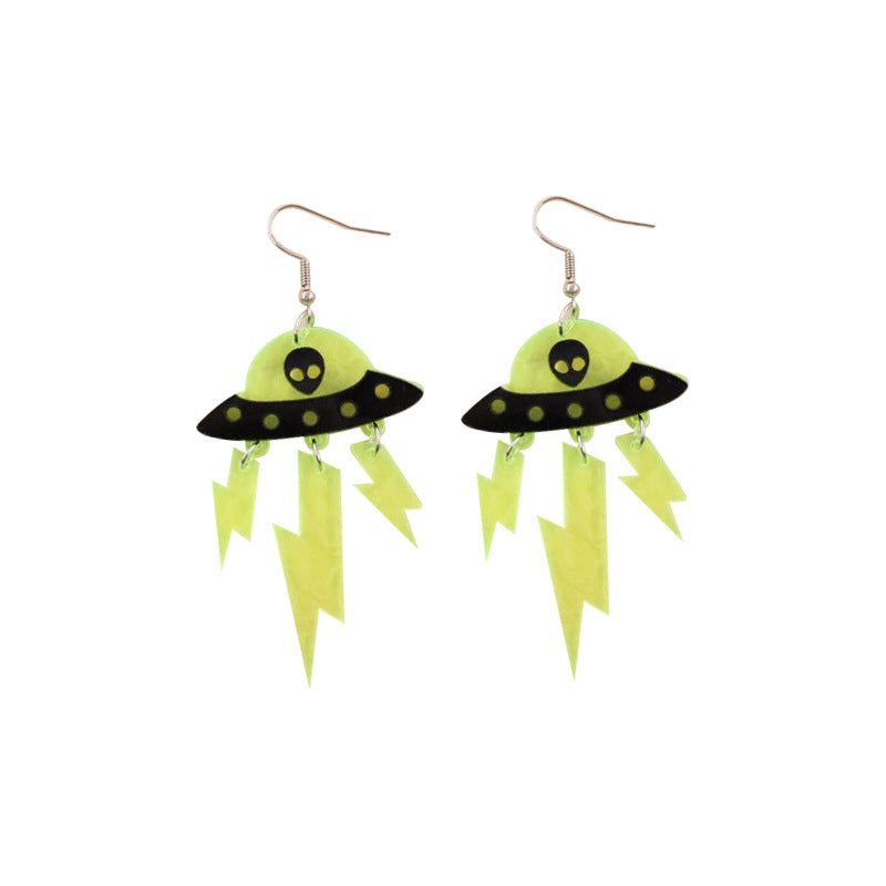 Earrings Acrylic Halloween Funny Alien Fluorescent Minimo de compra 2 MOSHU031