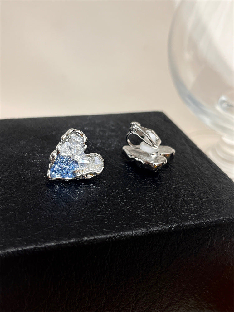 Alloy blue gradient heart earrings MIC-TTSP001