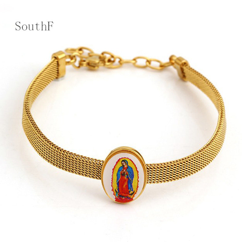 Stainless Steel Virgin Mary Bracelet Minimo de compra 2 MIC-XiangJ002