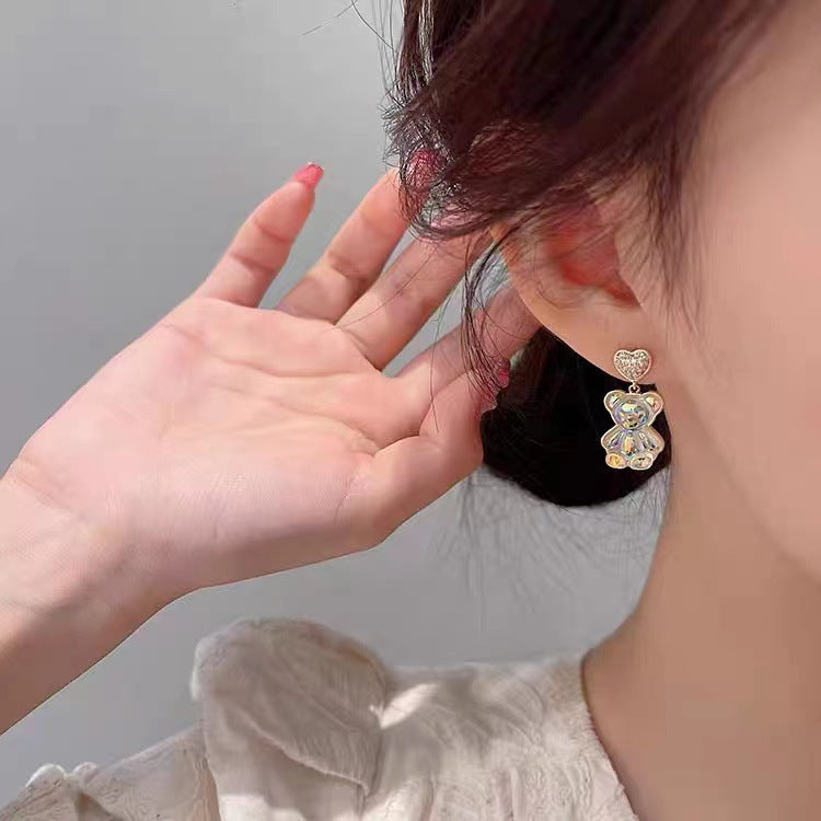 Resin Colorful Cartoon Crystal Earrings MIC-YouM016