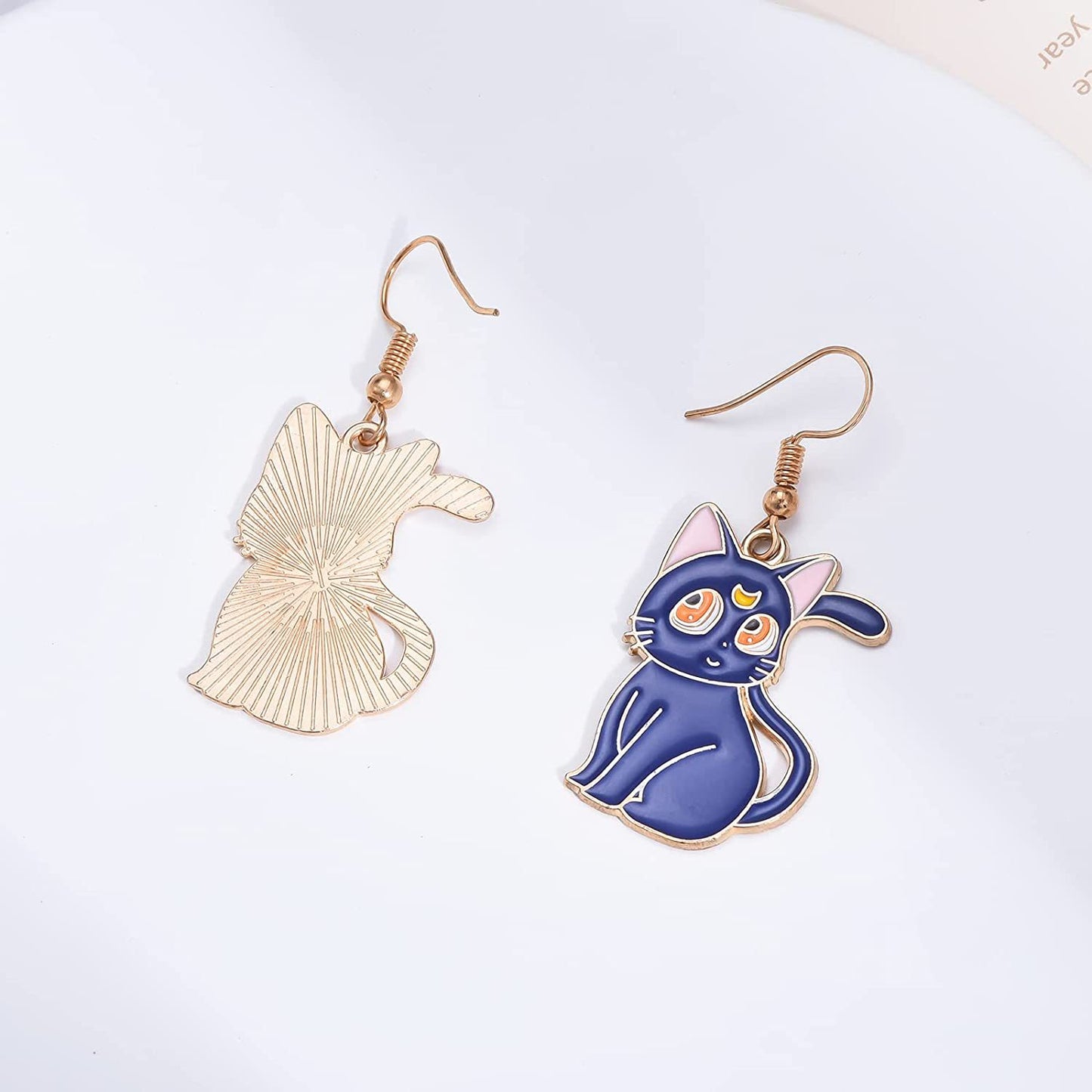 Alloy black and white cat earrings (Minimo de Compra 2) MIC-CaiT018