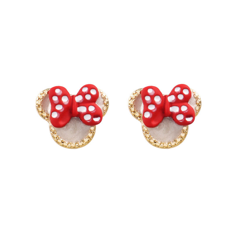 Alloy red bow earringsMIC-LSY033