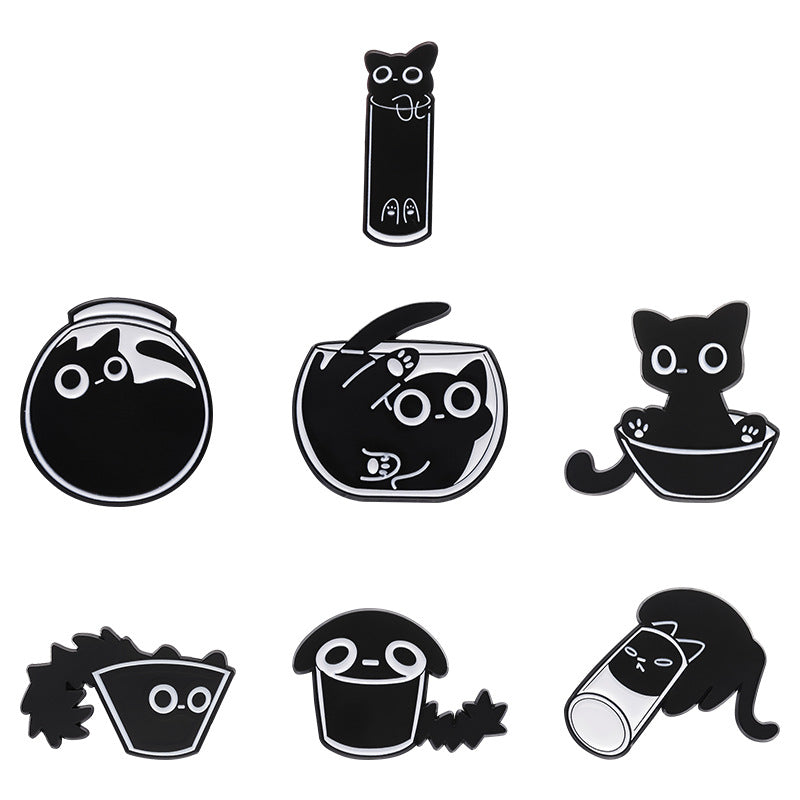 Alloy cute black cat brooch MIC-ZhuoB017