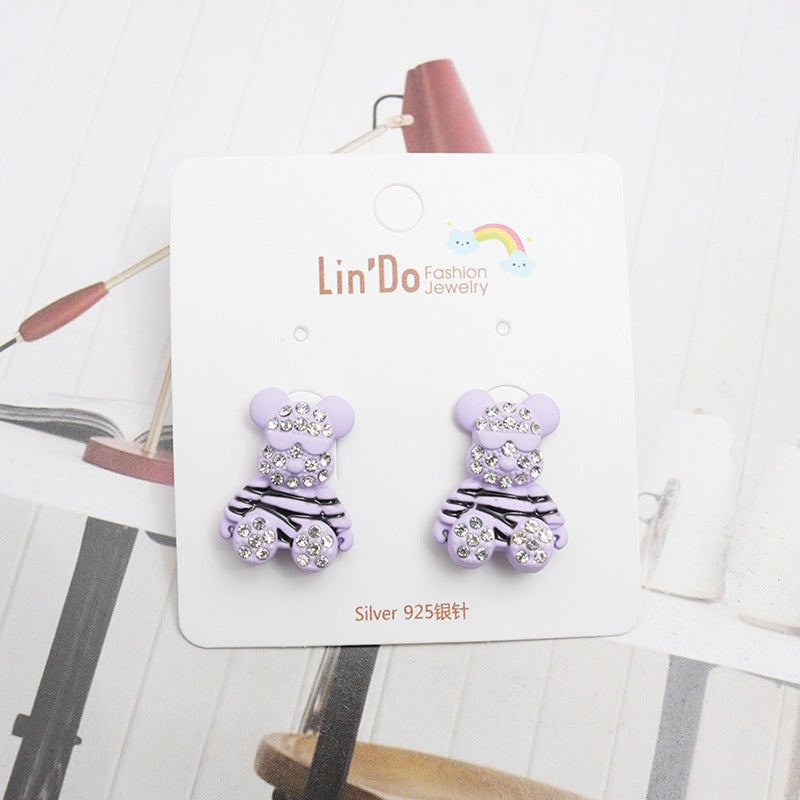 Alloy Bow Bear Earrings MYA-QiW020