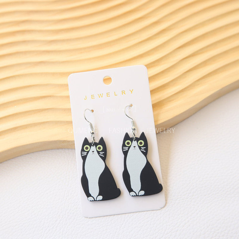 Alloy acrylic cute cat earrings MIC-OuG119