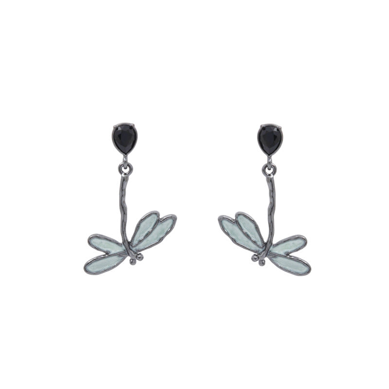 Alloy gun black heart earrings MIC-MDD151