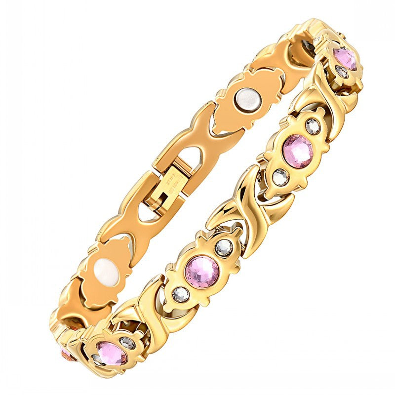 Bracelet Stainless Steel Diamond Crystal Magnet Bracelet Minimo de compra 2 XingYu002