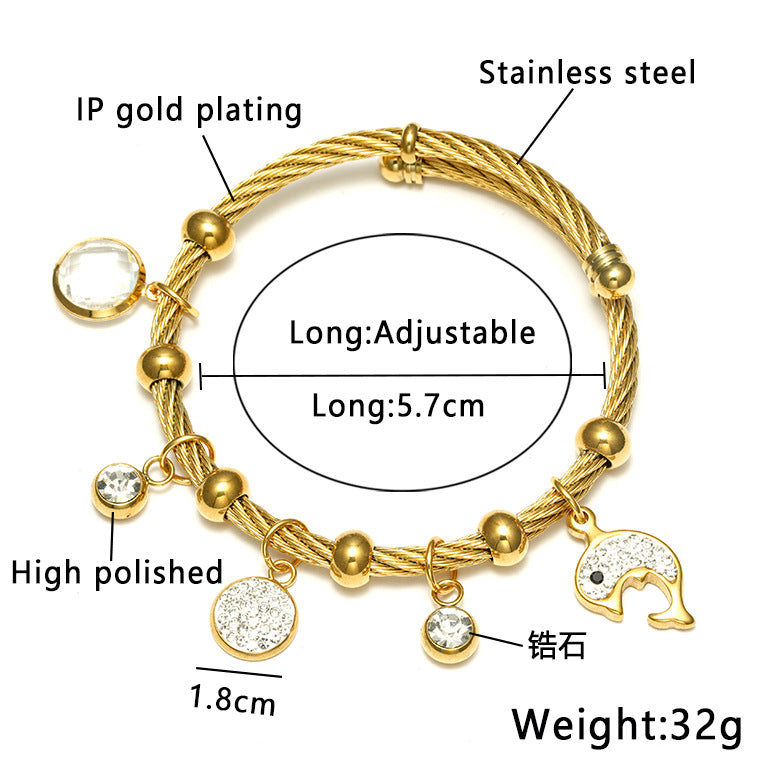 stainless steel small fish bracelet Minimo de compra 2 MIC-XiangJ007