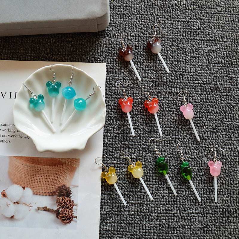 Resin lollipop long earrings (Minimo de Compra 2) MYA-XieN040