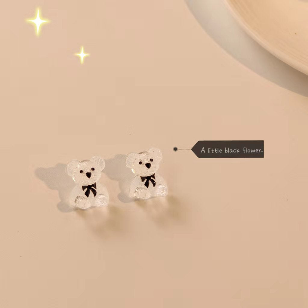 Resin bow bear earrings MYA-YiJ015