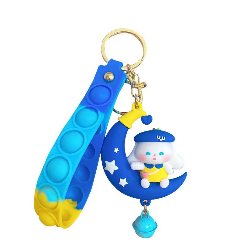 PVC moon rabbit keychain （Minimo de compra 2） MYA-YouM003