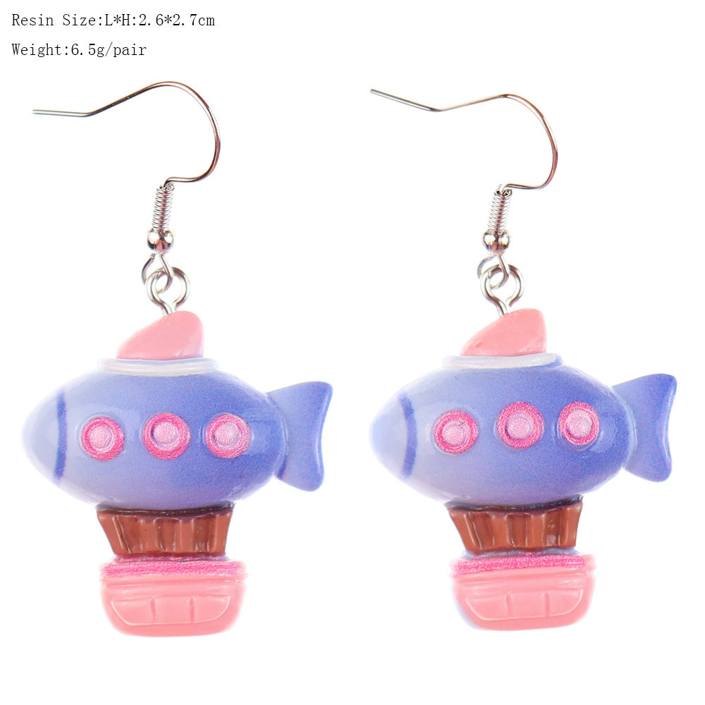 Alloy cartoon cute hot air balloon earrings MIC-NiQ046