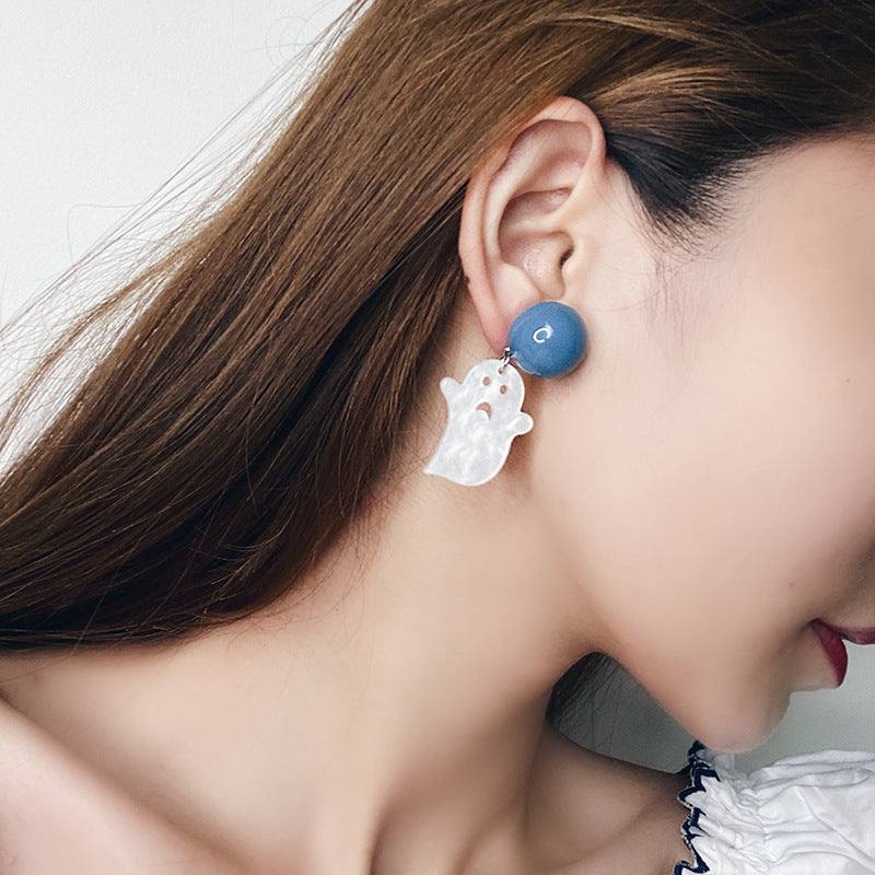 Alloy Asymmetric Ghost Earstuds MIC-XiM016