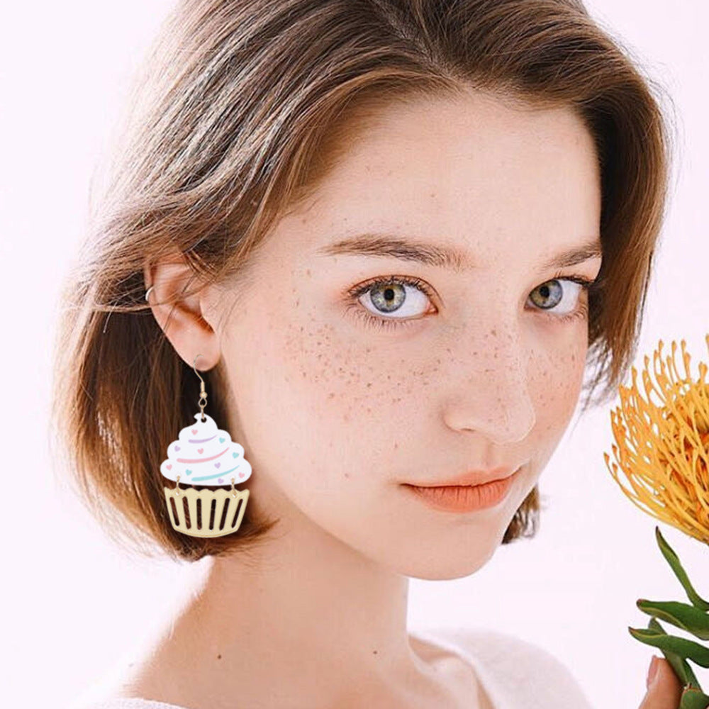 Acrylic cake candle earrings (Minimo de compra 2) MIC-ManT020