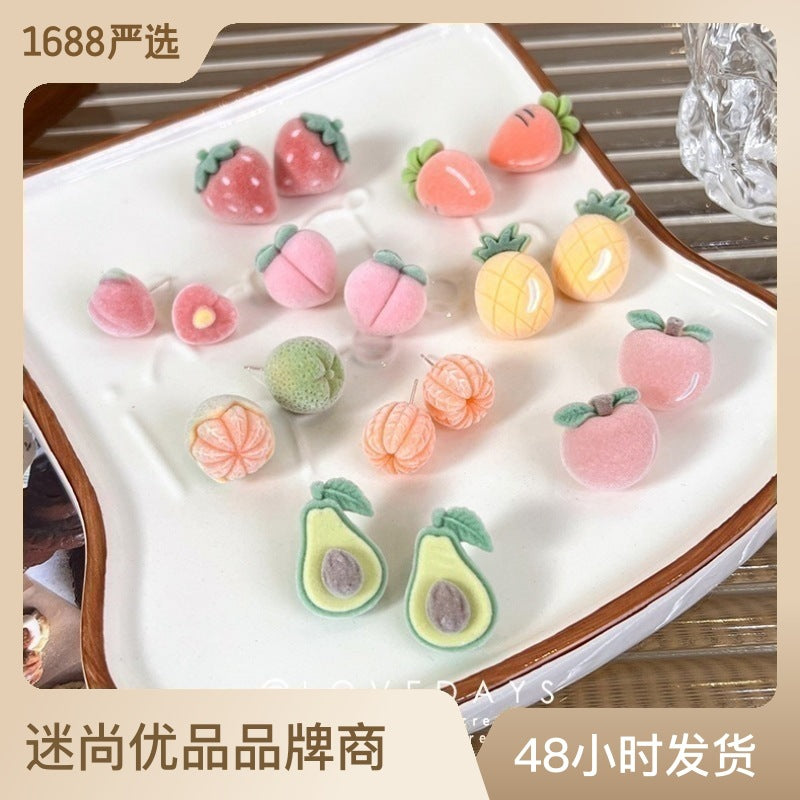 Alloy Sweet Plucked Fruit Earrings MIC-MiS021