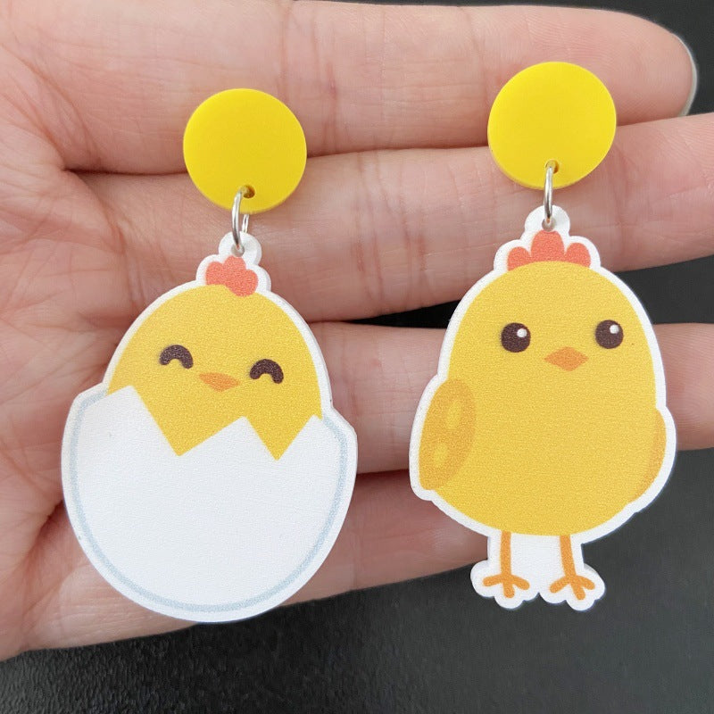 Acrylic truck egg dwarf earrings MYA-XueP144