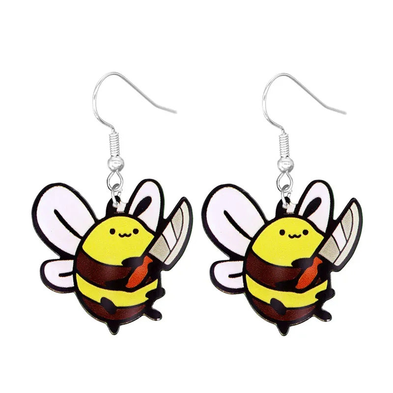 Acrylic Daily Leisure Bee Earrings (Minimo de Compra 10)  MIC-YuQ004