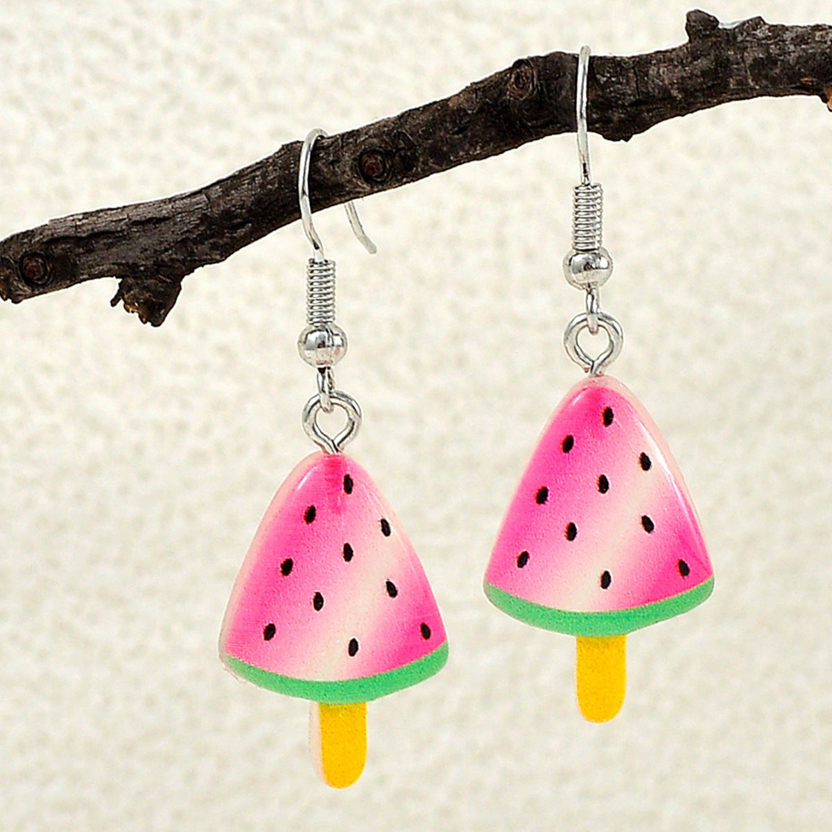 Alloy resin watermelon ice cream earrings (Minimo de compra 2） MYA-GenL005