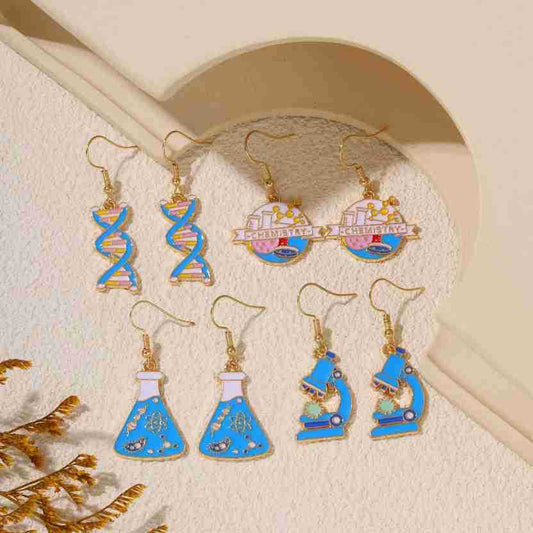 Alloy gene chemical microscope earrings (Minimo de compra 2) MIC-KuL002