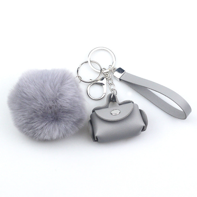 Keychains Hairball Leather Bag 2pcs MOQ≥2 ChaoH060