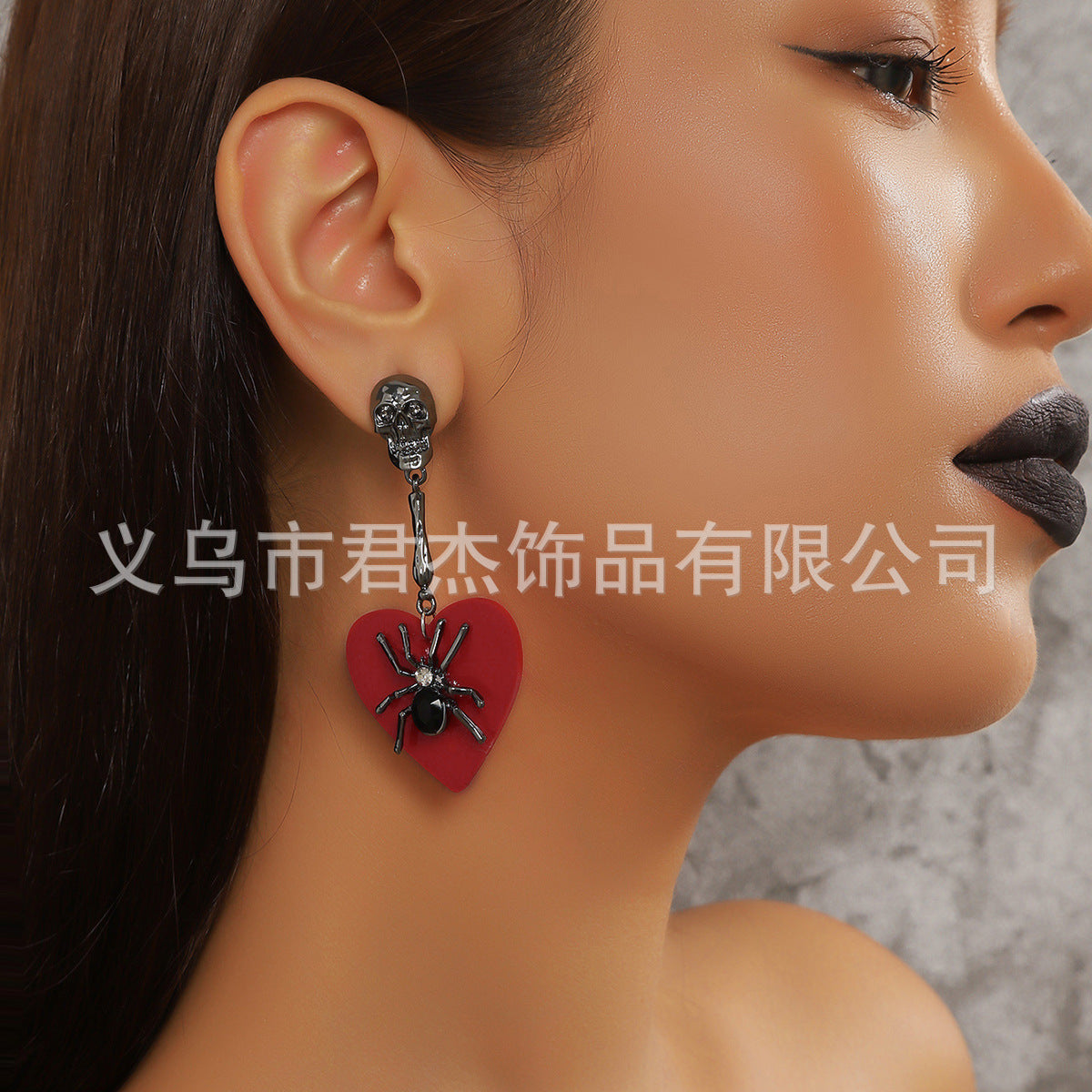 Alloy Dark Wind Spider Skull Earrings MYA-JunJ012