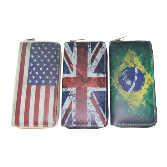 Wallet PU Flag Pattern Long Section MQQ≥3 Dengxin019