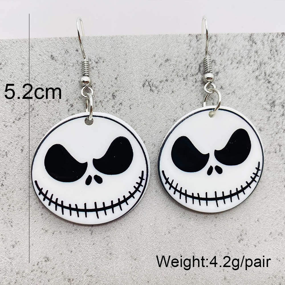 Acrylic Halloween Scary Skull Earrings (Minimo de Compra 2) MIC-ChenY025