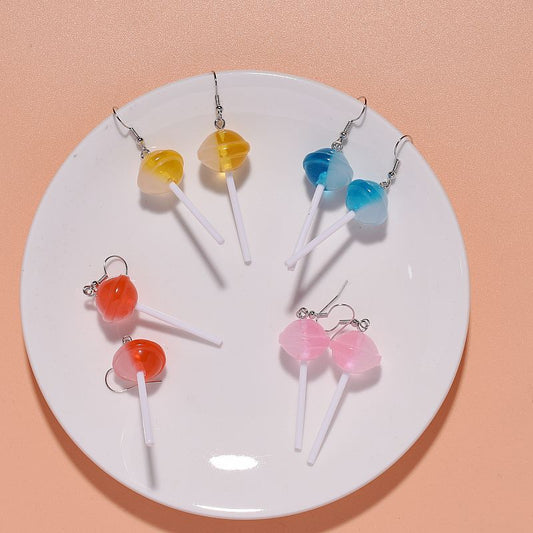 Resin round lollipop earrings MIC-XunT001