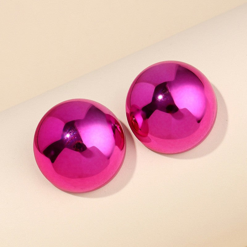 Alloy Candy Color Half Round Earrings (Minimo de Compra 2) MYA-ShangH012