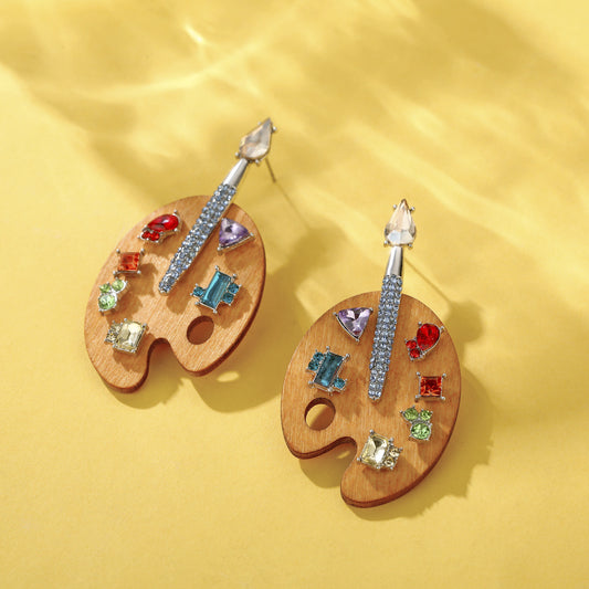 Acrylic diamond guitar earrings (Minimo de compra 2) MYA-YiD025