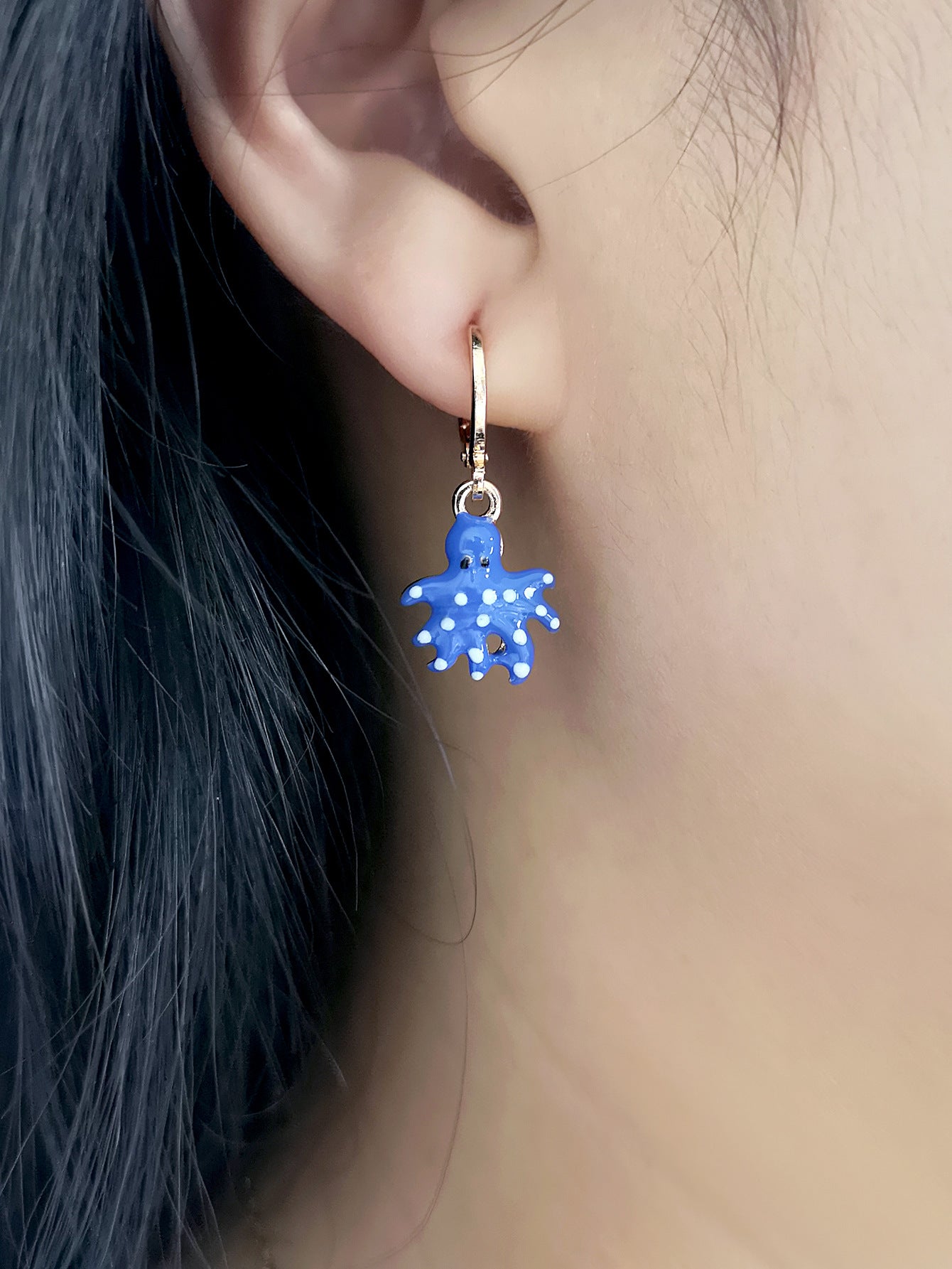 Alloy blue octopus earrings (Minimo de compra 3) MYA-MeiY002