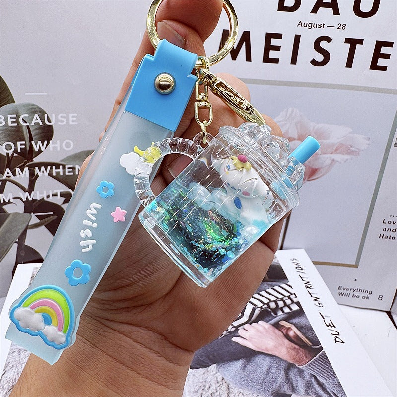 PVC cartoon floating oil keychain MYA-DMF013