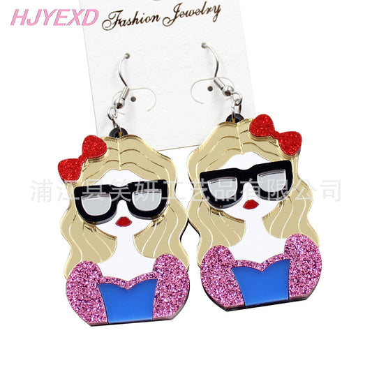 Acrylic cartoon character earrings (Minimo de compra 5) MYA-XiaoY020