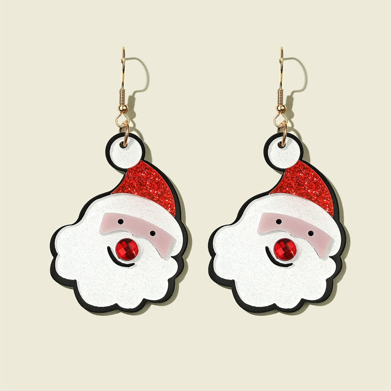 Acrylic Christmas Tree Snowman Earrings MIC-JunJ022