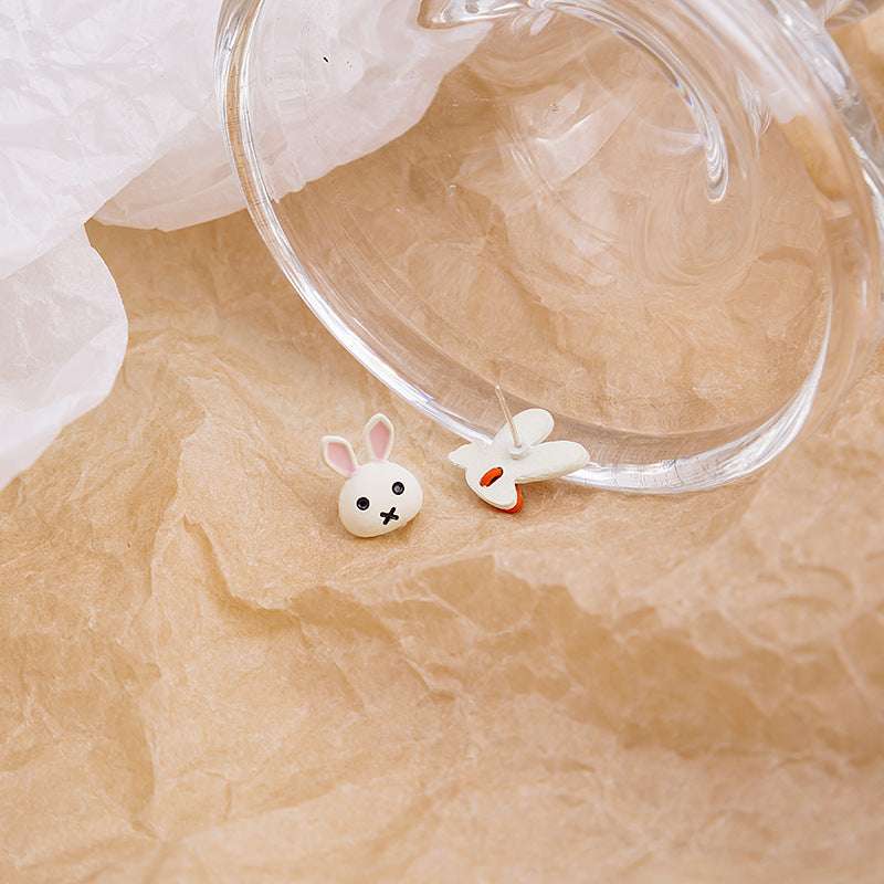 Alloy Asymmetric Rabbit Carrot Earrings MIC-MDD128