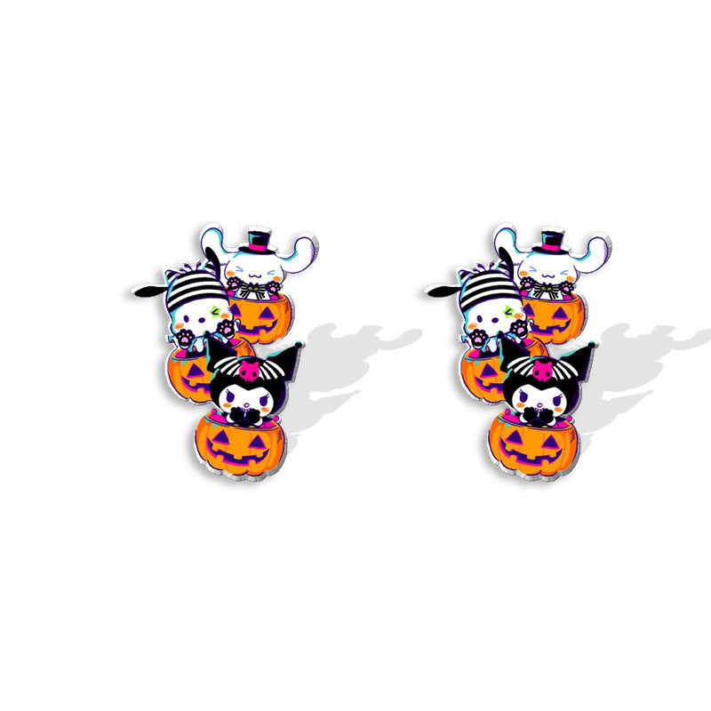 Alloy cartoon black cat pumpkin earrings (Minimo de compra 5) MIC-XiangL077