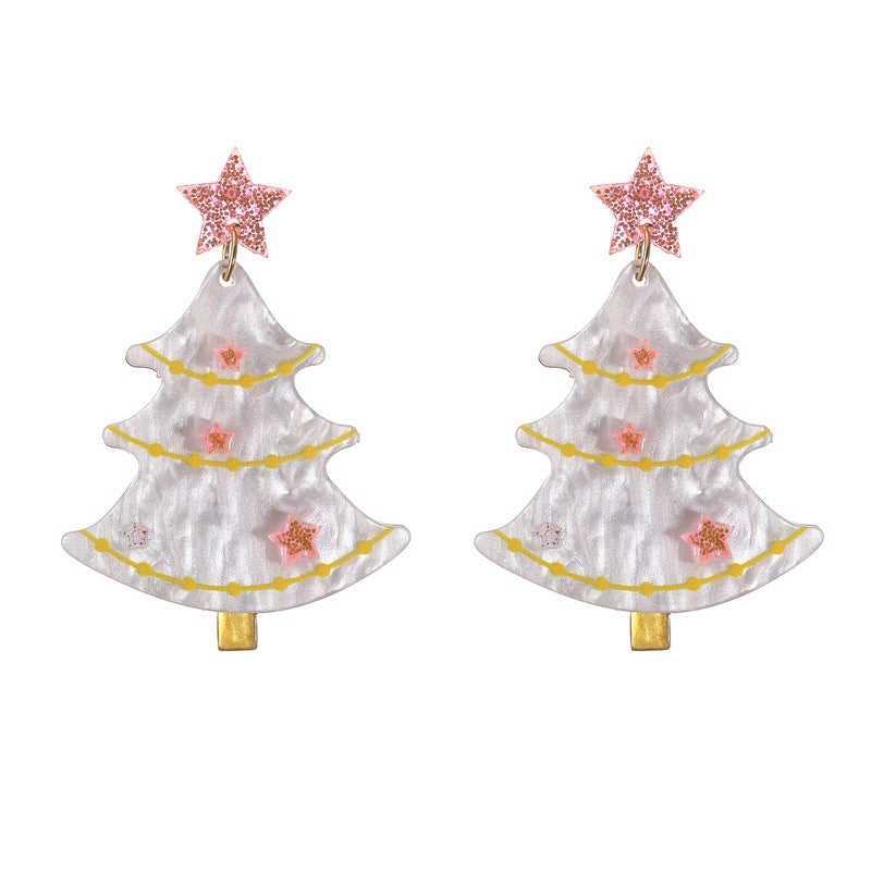 Acrylic Christmas Tree Earrings  (Minimo de Compra 2) MIC-MiL005